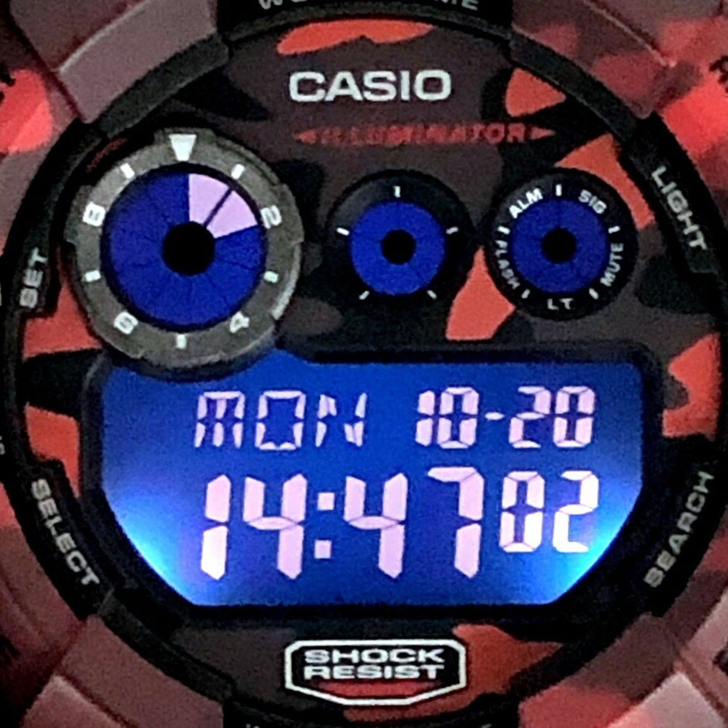 G-Shock Casio Gd-120Cm-4 Camouflage Series Big Case Digital Watch In Red