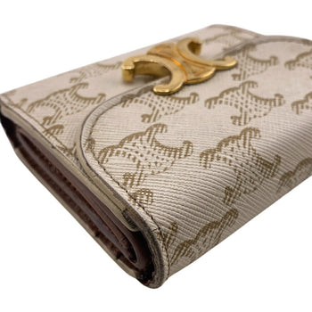 Celine Small Flap Wallet Compact Triomphe Trifold White