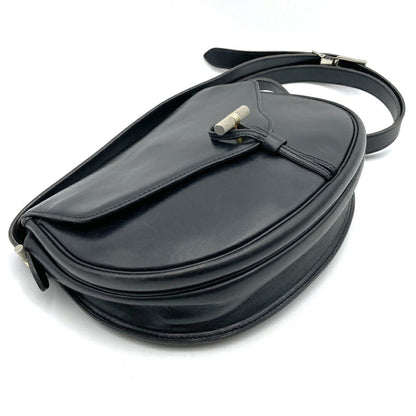 Christian Dior Dior Old Shoulder Bag Leather Black