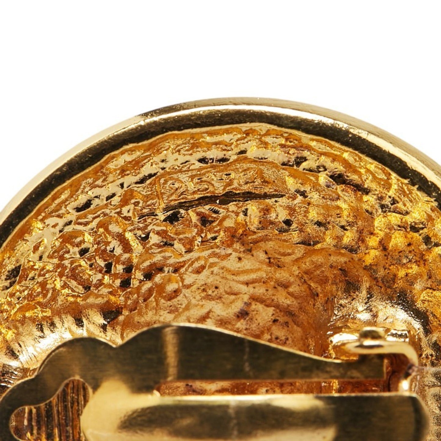 Chanel Vintage 1990 Logo Round Earrings