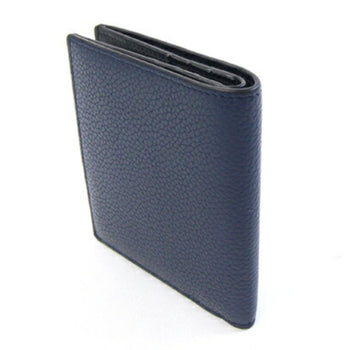 Loewe Bi-Fold Wallet Anagram Vertical Bifold C660302X02 Navy Black Leather Bi-Color