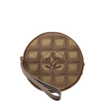 Chanel New Travel Line Round Pouch In Brown