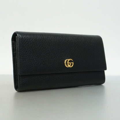 Gucci Gg Marmont Long Wallet 456116 Leather Black