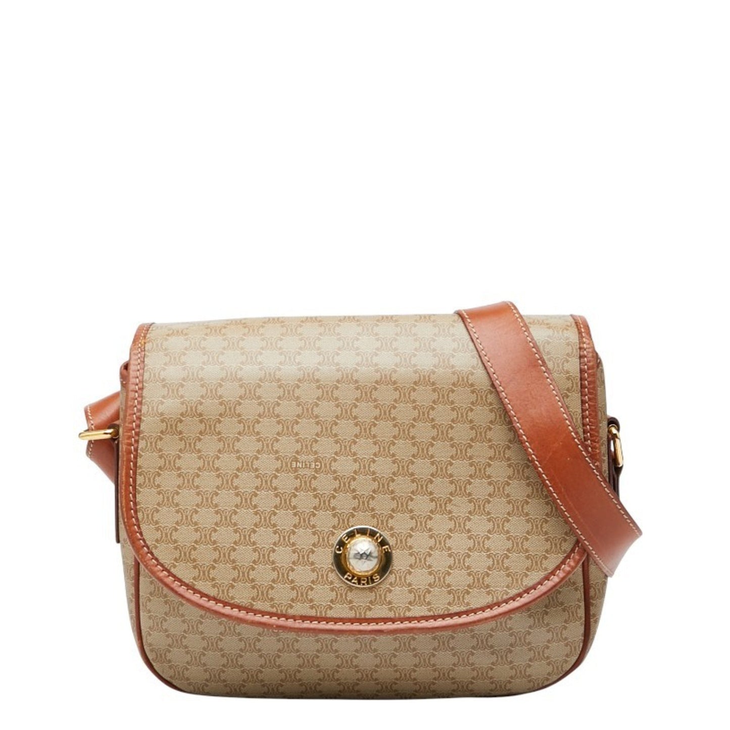 Celine Macadam Star Ball Shoulder Bag In Beige