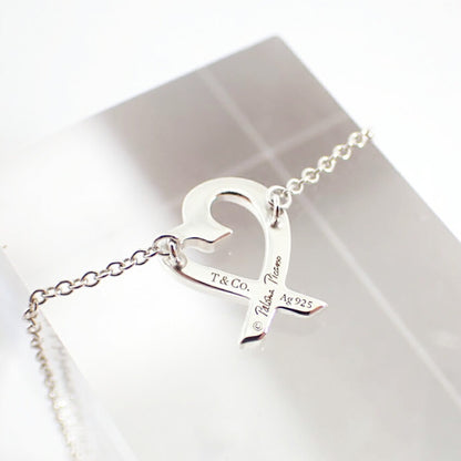 Tiffany 925 Loving Heart Pendant Necklace