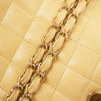 Chanel Matelasse Chain Handbag In Beige Caviar Leather For Women