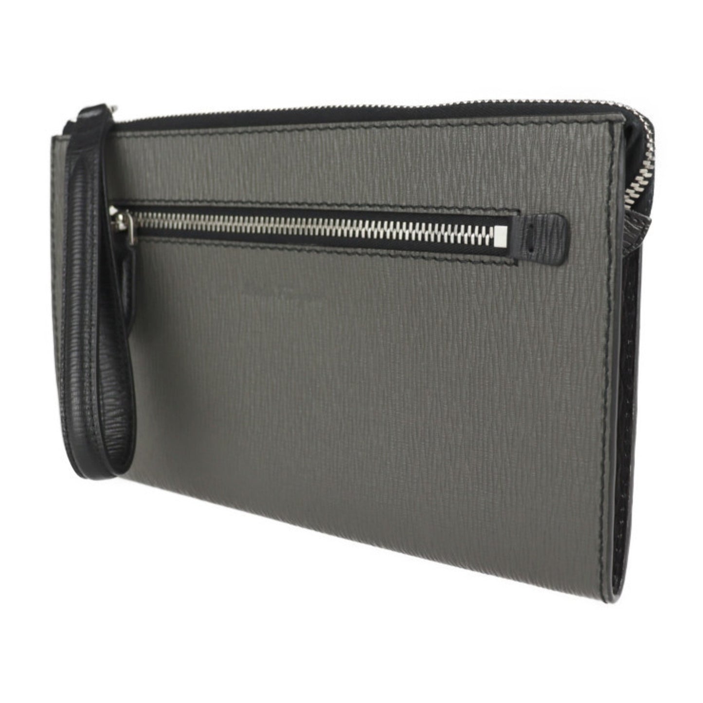 Salvatore Ferragamo Clutch Bag 24 A371 Leather Elefante Document Holder Second