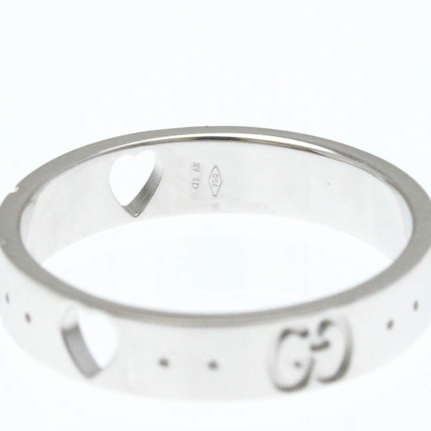 Gucci Icon Heart Ring White Gold (18K) Fashion No Stone Band Ring Silver