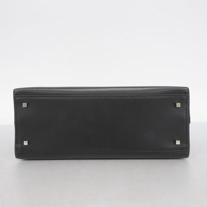 Salvatore Ferragamo Gancini Leather Handbag In Black For Women