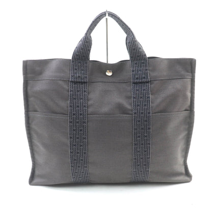 Hermes Air Line Mm Silver Hardware Serie Button Canvas Tote Bag Gray Made In France