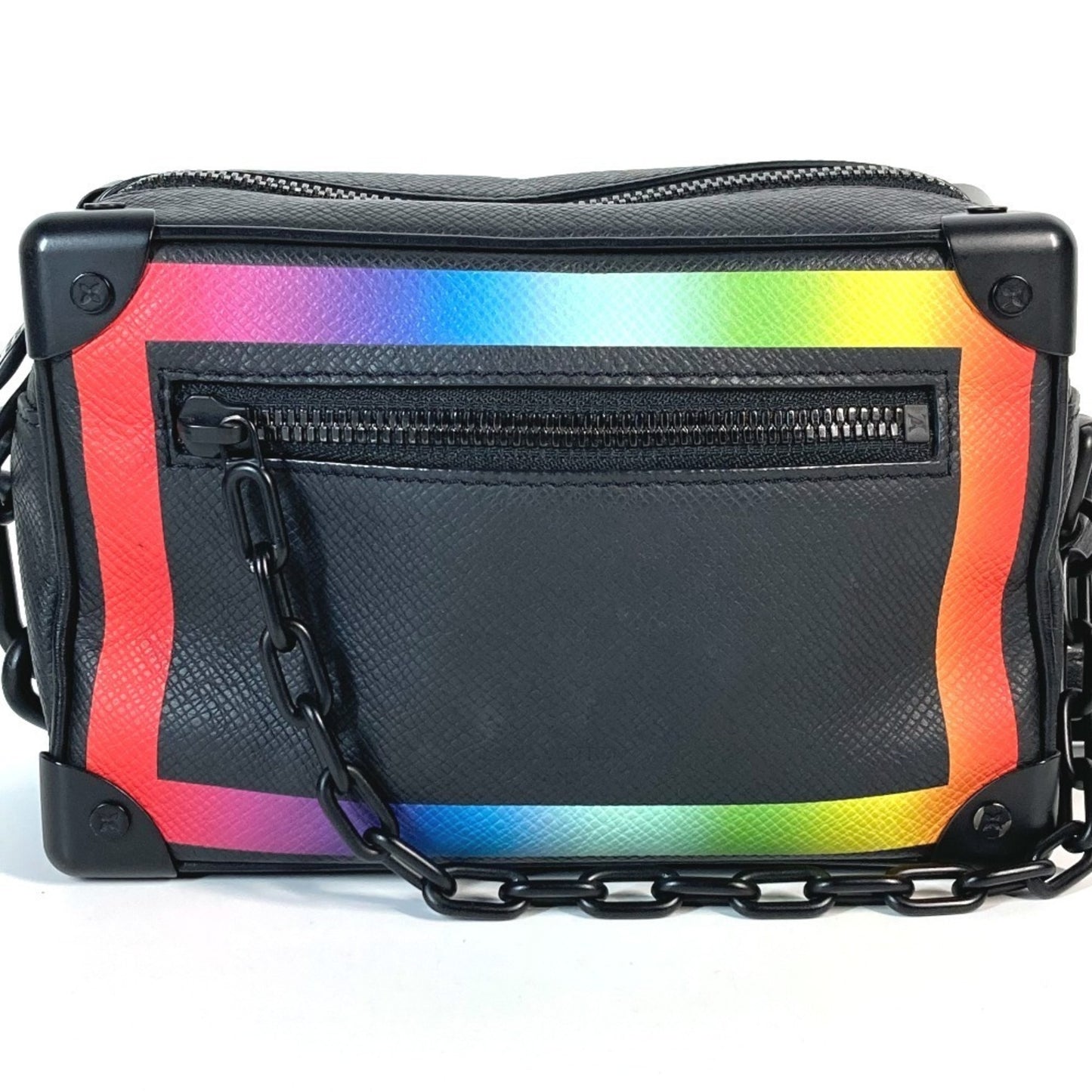 Louis Vuitton M30351 Taiga Rainbow Mini Soft Trunk Pochette Shoulder Bag In Leather