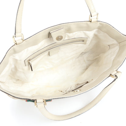 Gucci Gg Canvas Sherry Line Mayfair 257061 Leather Tote Bag