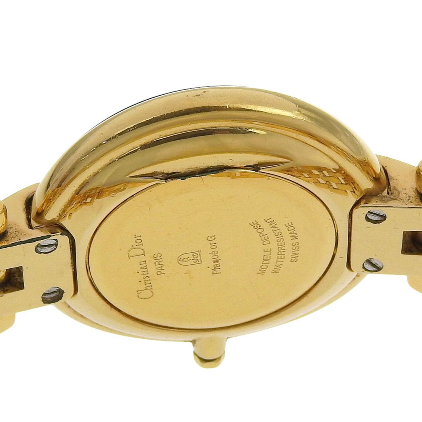 Dior Bagira Watch 47 152-2 Gold-Plated Quartz Analog Display Black Dial