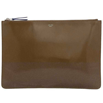 Celine Clutch Bag Brown Pouch Patent Leather Celine Punching 103713Ab4 07Oc Clutch Pouch