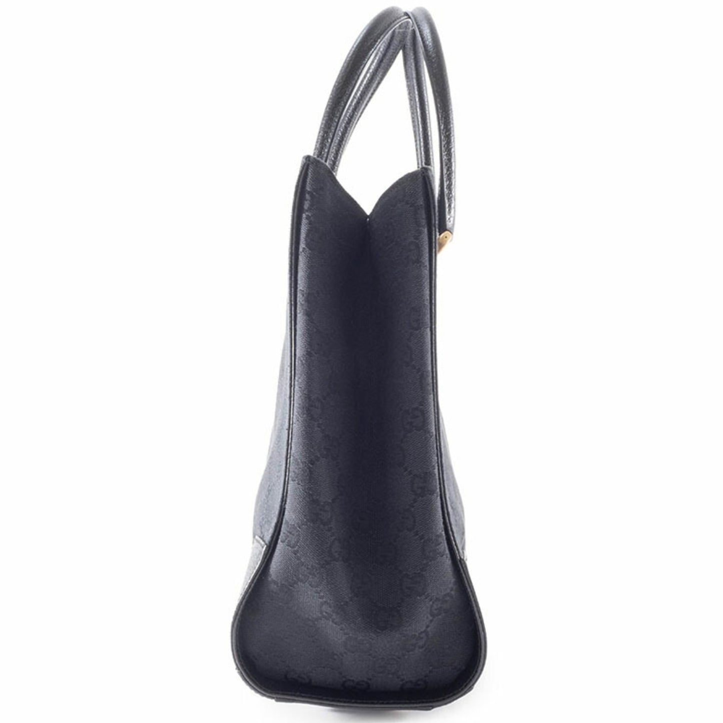 Gucci Gg Canvas Tote Bag 120897 In Black Leather