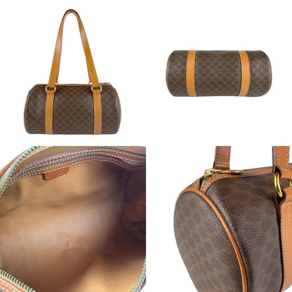 Celine Handbag In Brown Macadam Coated Canvas