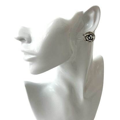 A18B Chanel Coco Mark Crystal Rhinestone Earrings