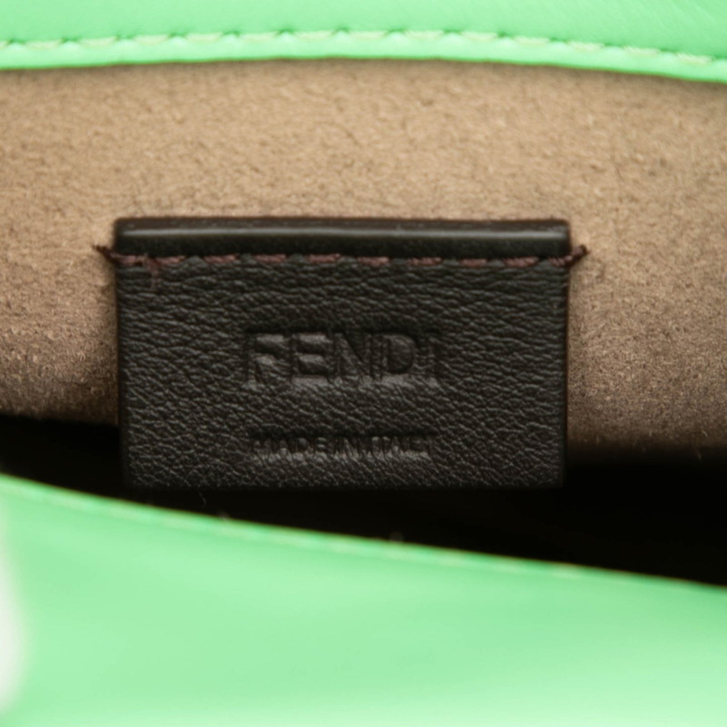 Fendi Sunshine Shopper Small Handbag/Shoulder Bag 2Way 8Bs051 Green/Brown Leather