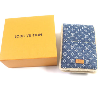 Louis Vuitton Nigo Echarpe Shearling Monogram Denim Leather Patch Reversible Scarf Blue/Beige With