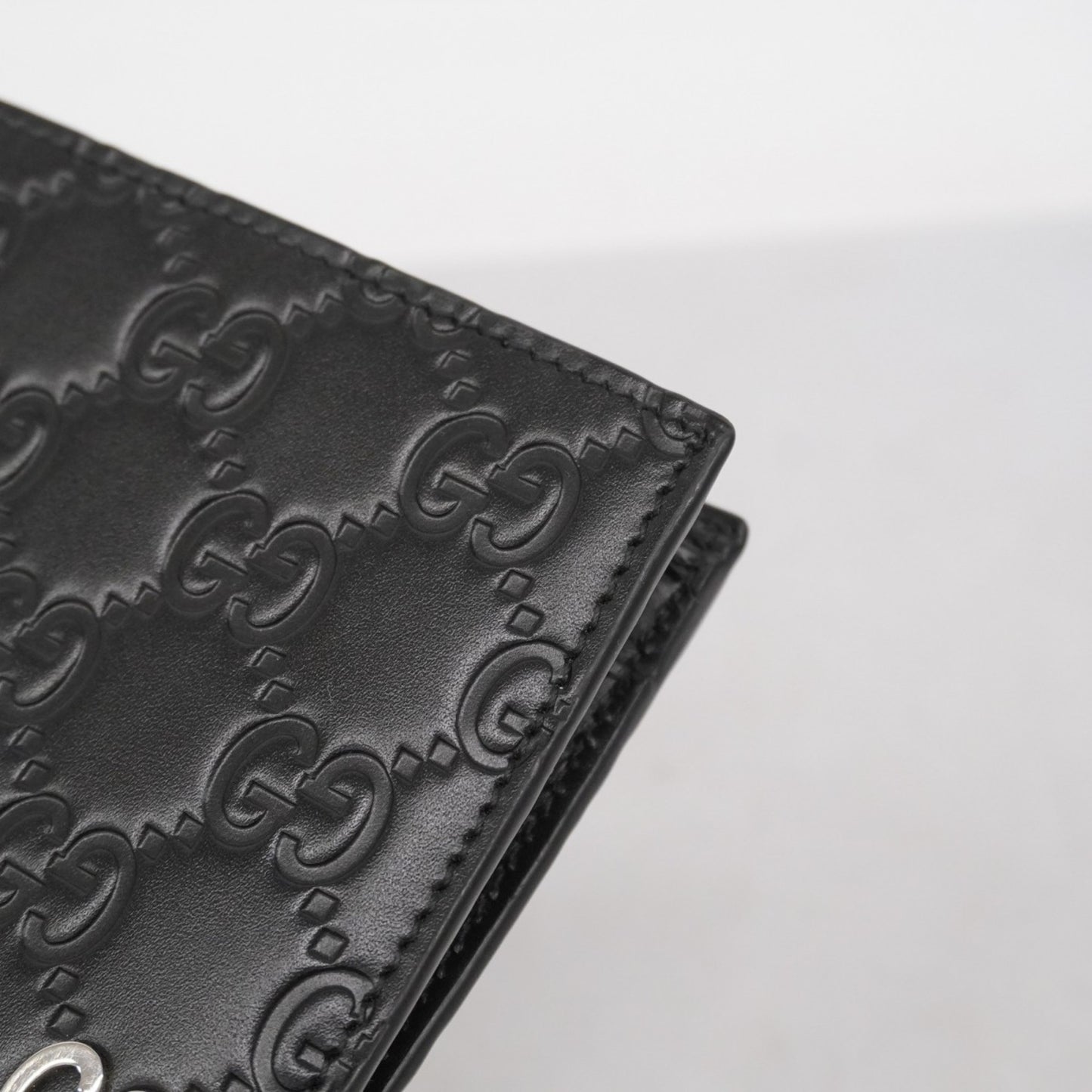 Gucci Wallet Guccissima 473922 Leather Black