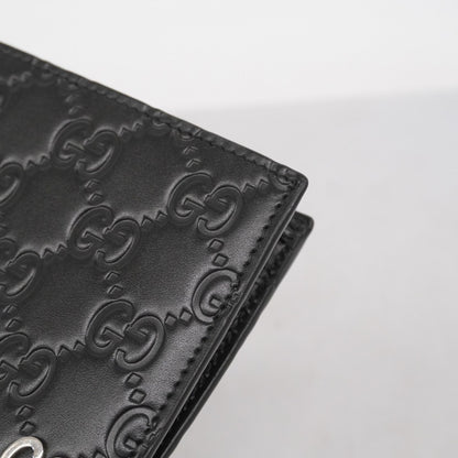 Gucci Wallet Guccissima 473922 Leather Black
