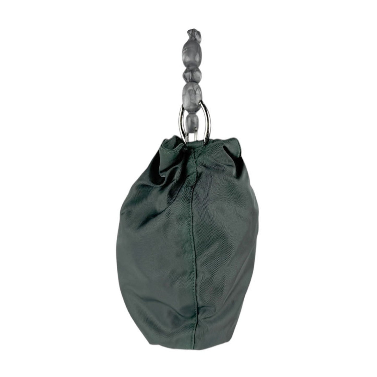 Christian Dior Maris Pearl Nylon Handbag In Dark Green