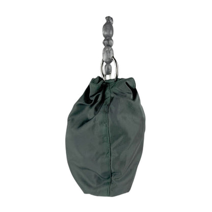 Christian Dior Maris Pearl Nylon Handbag In Dark Green