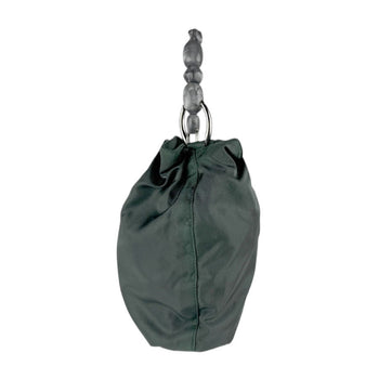 Christian Dior Maris Pearl Nylon Handbag In Dark Green