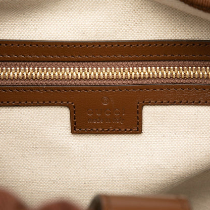 Gucci Gg Supreme Interlocking G Backpack 696013 Brown Leather