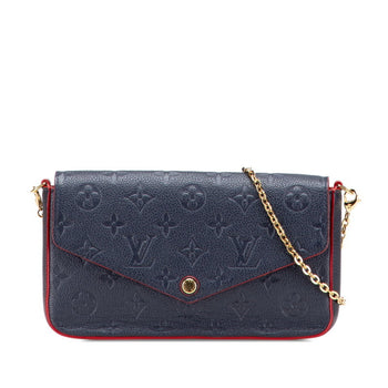 Louis Vuitton Monogram Empreinte Pochette Felicie Crossbody Chain Shoulder Bag M64099 Marine Rouge