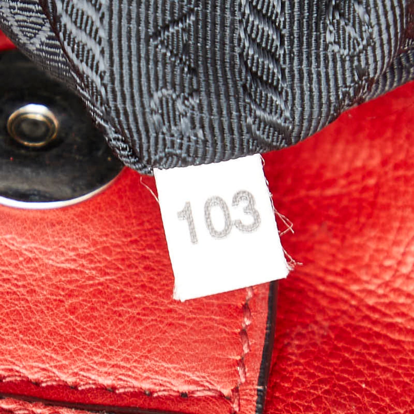 Prada Triangle Logo Plate Shoulder Bag/Handbag 2-Way Red Leather