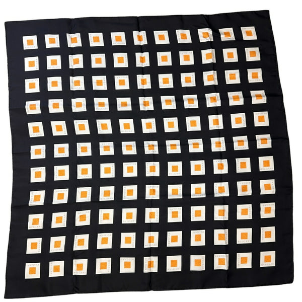 Bvlgari Scarf Muffler Black White Orange Silk