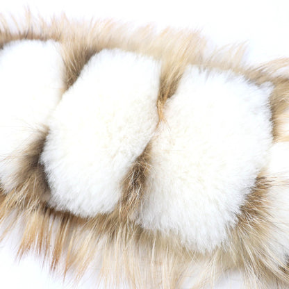 Louis Vuitton Mp1907 Cor Foxy Lunar Fox Silk Tippet Shawl In Ivory And Brown With Gold Hardware