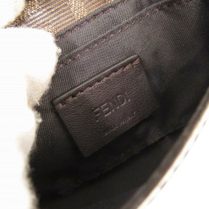 Like New Fendi Nano Baguette Charm 7Ar798 Pvc Brown Chain Shoulder Bag Pouch 0069Fendi