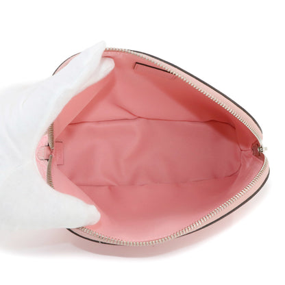 Gucci Ophidia Gg Supreme Pouch Bag Leather Pink 625551 Silver Hardware