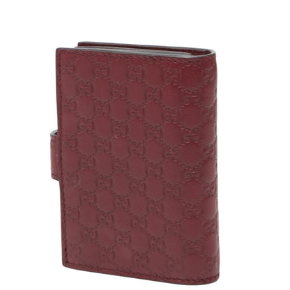 Gucci Micro Guccissima Business Card Case/Card Holder 309656 Wine Red/Bordeaux Leather