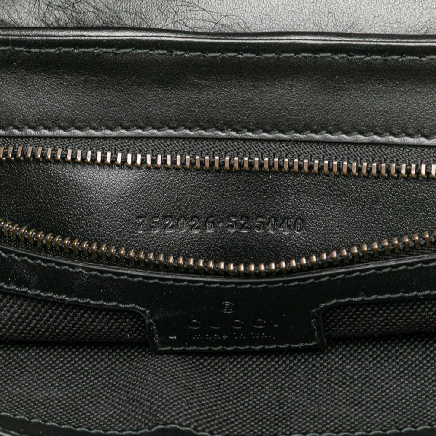 Gucci Gg Marmont Pattern Chain Shoulder Bag/Handbag 752026 Black/White Faux Fur/Leather