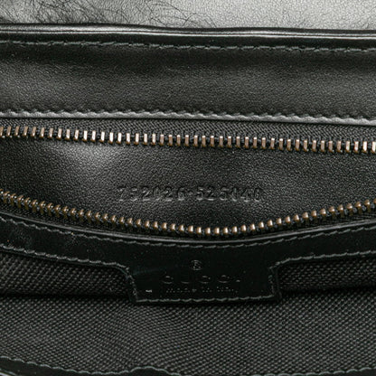 Gucci Gg Marmont Pattern Chain Shoulder Bag/Handbag 752026 Black/White Faux Fur/Leather