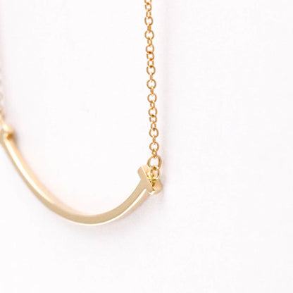 Tiffany Tiffany T Smile Small Necklace Pink Gold (18K) No Stone Women