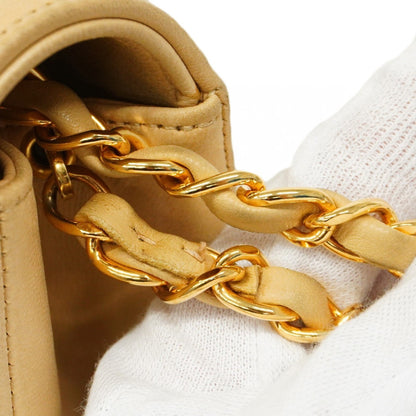 Chanel Diana Matelasse Chain Shoulder Bag In Beige Lambskin