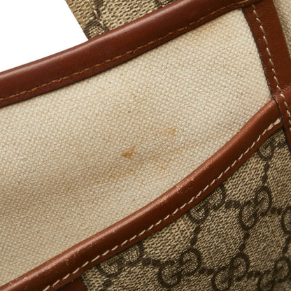 Gucci Gg Supreme Tote Bag 211135 Beige Brown Leather