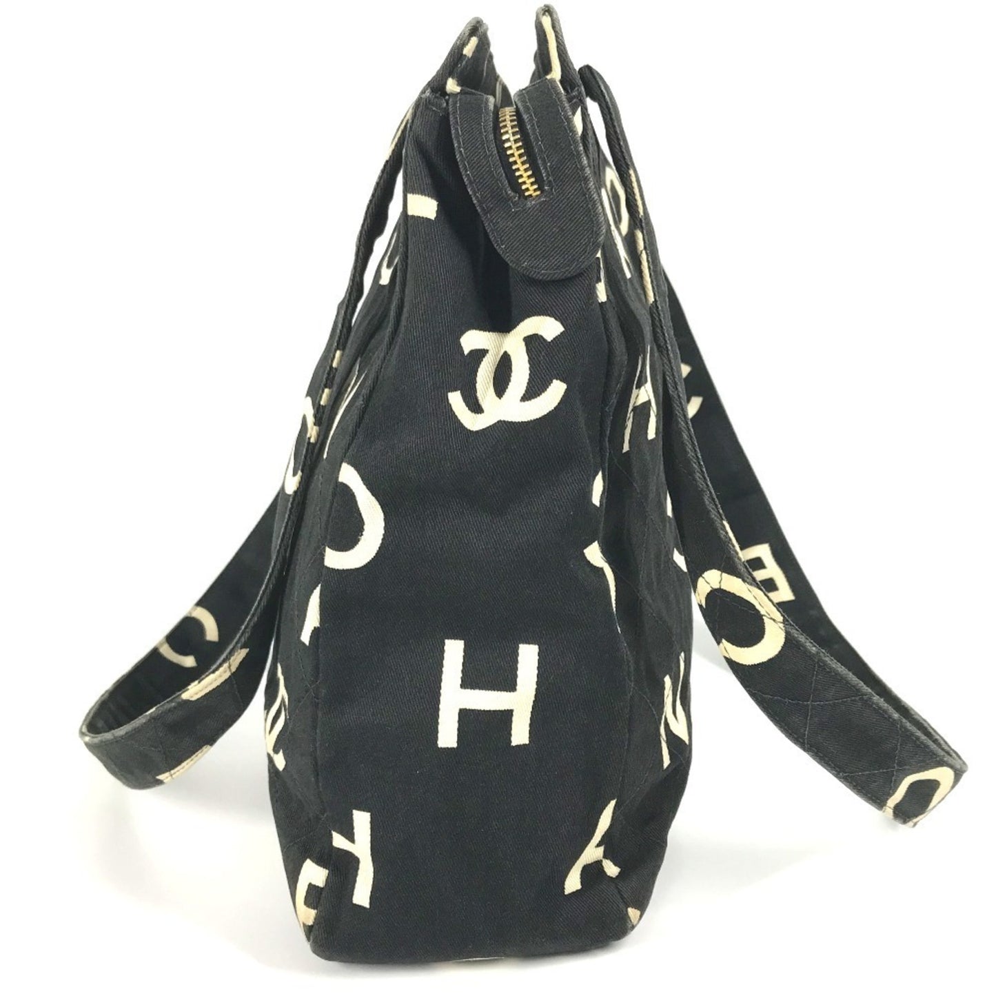 Chanel Chanel Logo All-Over Print Tote Bag