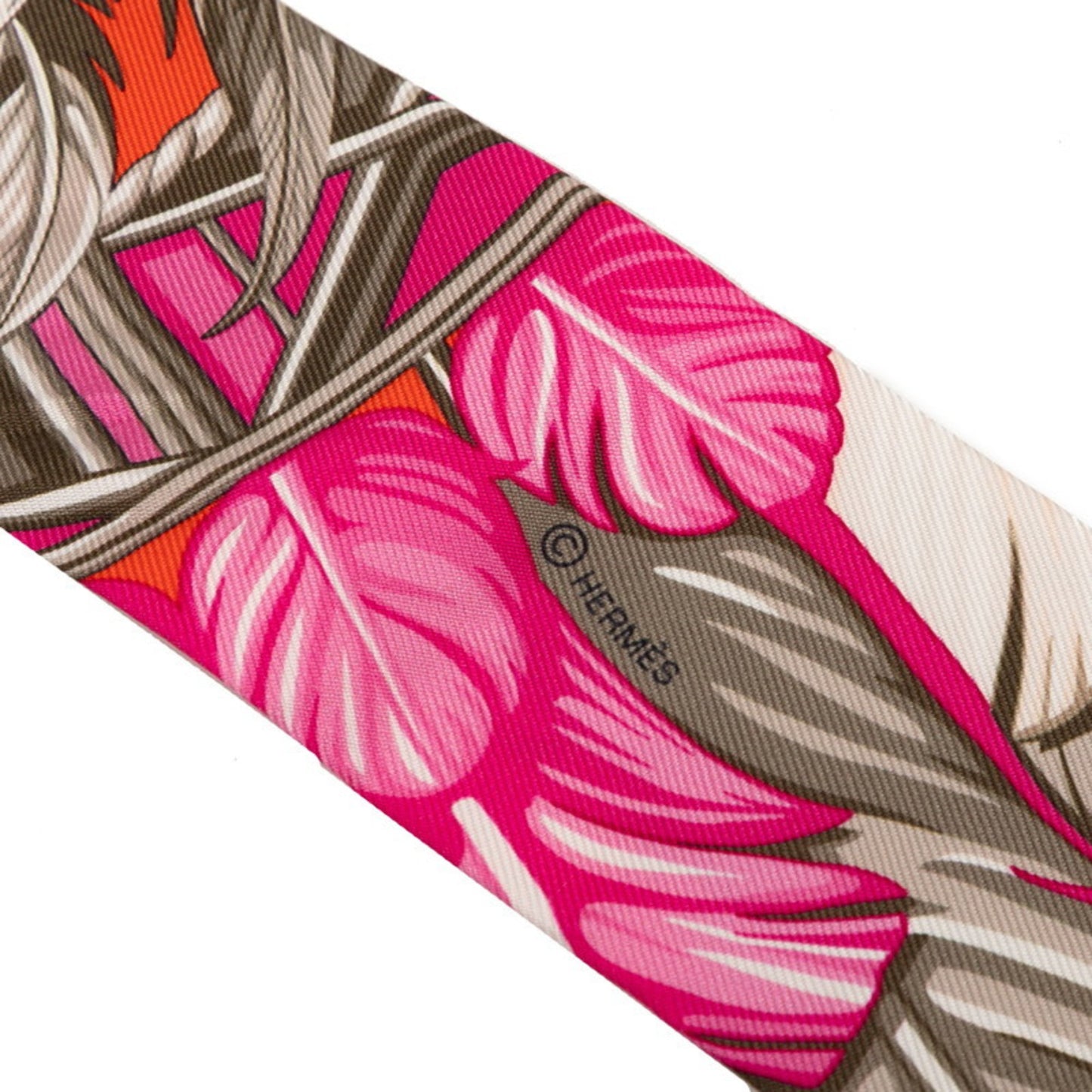 Hermes Herms Twilly Danse Pacifique Scarf/Muffler In Orange