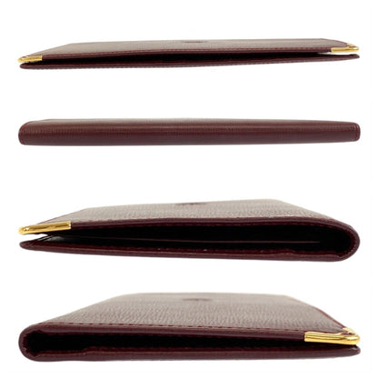 Cartier Must Line Bordeaux Gold Hardware Leather Long Wallet Billfold
