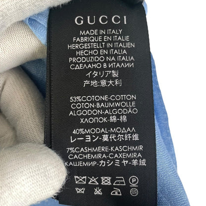 Gucci Gg Pattern Cashmere Blend Scarf Shawl Muffler Blue