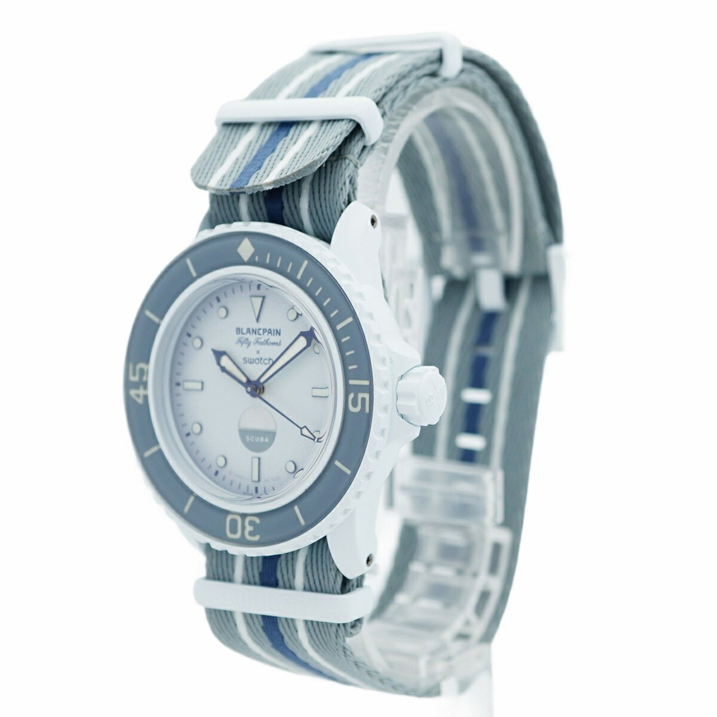 Swatch X Blancpain Fifty Fathoms So35S100 White Dial