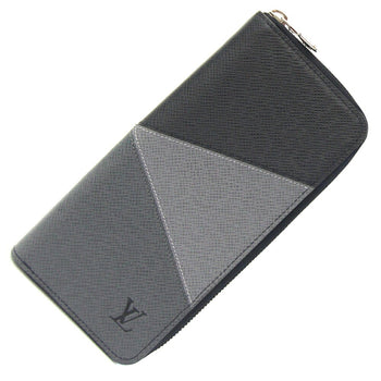 Louis Vuitton Taiga Zippy Wallet Vertical Round Long M30731 Gray Black