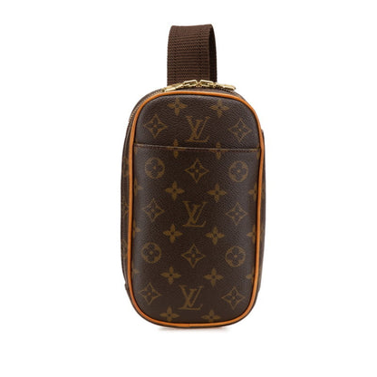 Louis Vuitton Monogram Pochette Ganju Body Bag/Waist Bag M51870 Brown Pvc Leather