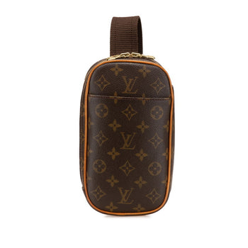 Louis Vuitton Monogram Pochette Ganju Body Bag/Waist Bag M51870 Brown Pvc Leather