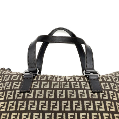 Fendi Zucchino Handbag Tote Bag In Brown Canvas